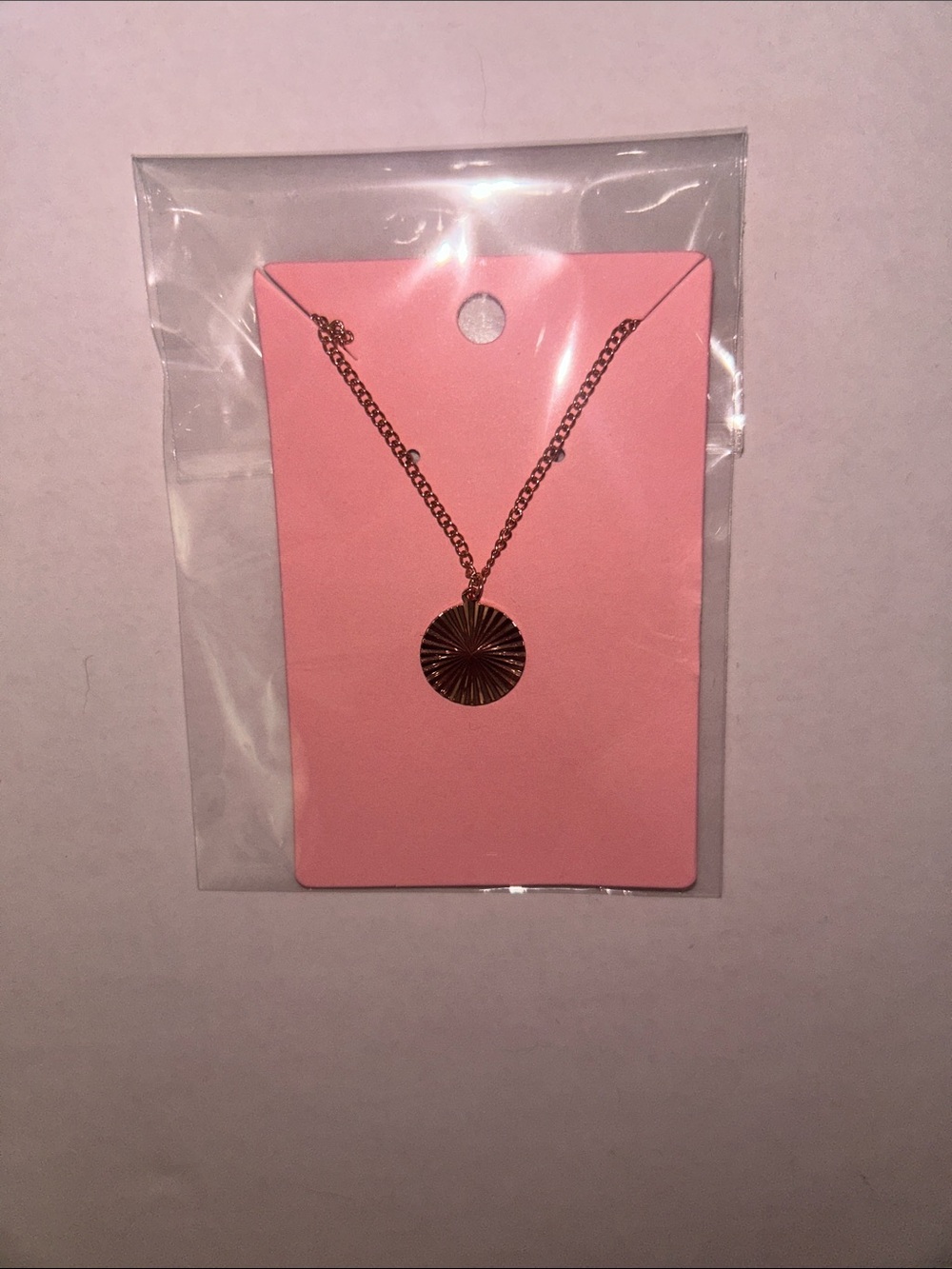 Rose Gold Sunburst Disc Necklace - Women Jewelry